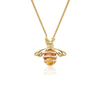 Clogau Citrine Gold Honey Bee Pendant Necklace