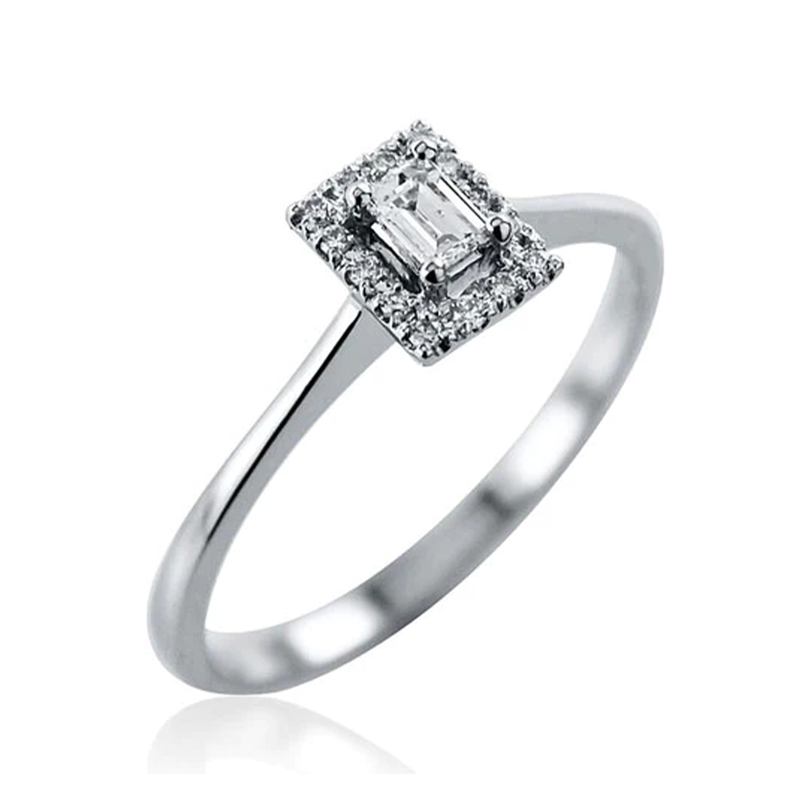 Steffans Baguette Cut & RBC Diamond Platinum Engagement Ring