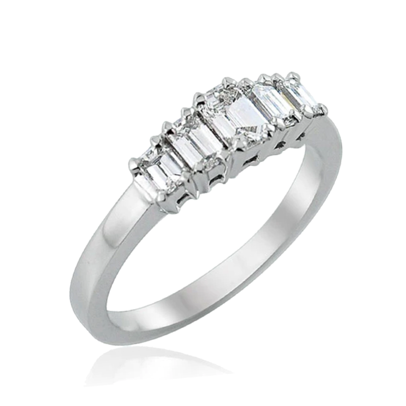 Steffans Baguette Cut Diamond 5 Stone Platinum Engagement Ring