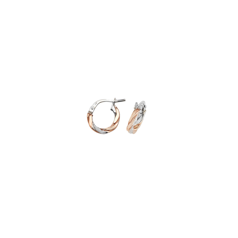 Steffans 9ct Rose & White Gold Laura Hoop Earrings