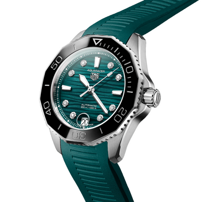 TAG Heuer Aquaracer Professional 300 Date 36mm Green Dial Automatic Ladies Watch