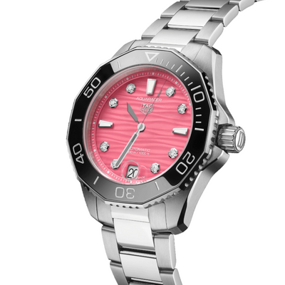 TAG Heuer Aquaracer Professional 300 Date 36mm Pink Dial Automatic Ladies Watch