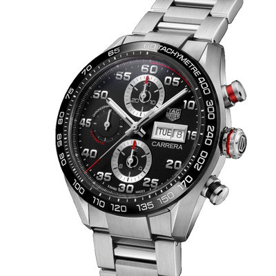 TAG Heuer Carrera 44mm Black Dial Bracelet Chronograph Men's Watch