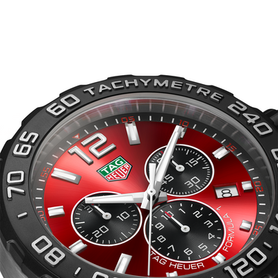 TAG Heuer Formula 1 43mm Red Dial Quartz Chronograph Men's Watch