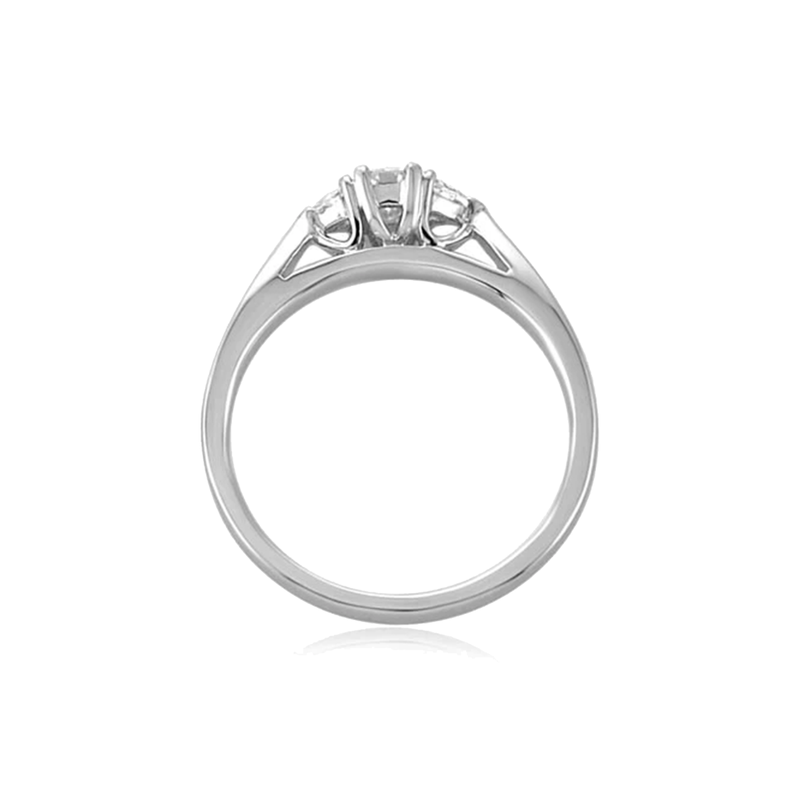 Steffans Emerald Cut & Trilliant Cut Diamond Platinum Engagement Ring