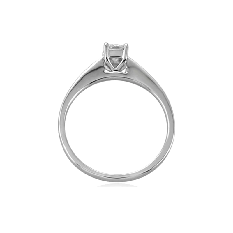 Steffans Cushion Cut Diamond Platinum Solitaire Engagement Ring