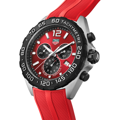 TAG Heuer Formula 1 43mm Red Dial Quartz Chronograph Men's Watch