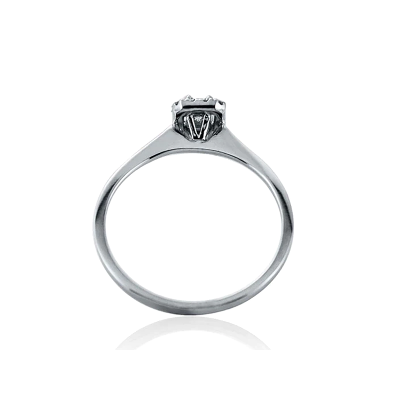 Steffans Emerald Cut & RBC Diamond Platinum Engagement Ring