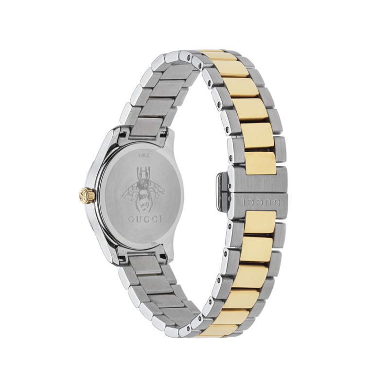 Gucci G-Timeless  50mm Diamond Dot Silver Dial Two Tone Quartz Ladies Watch