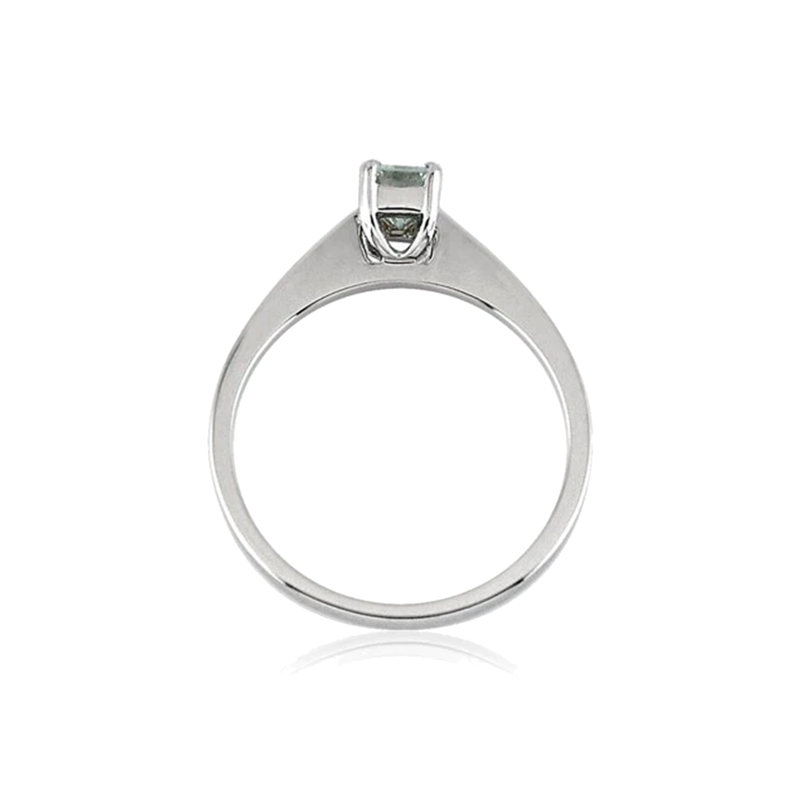 Steffans Emerald Cut Diamond Set Platinum Solitaire Engagement Ring