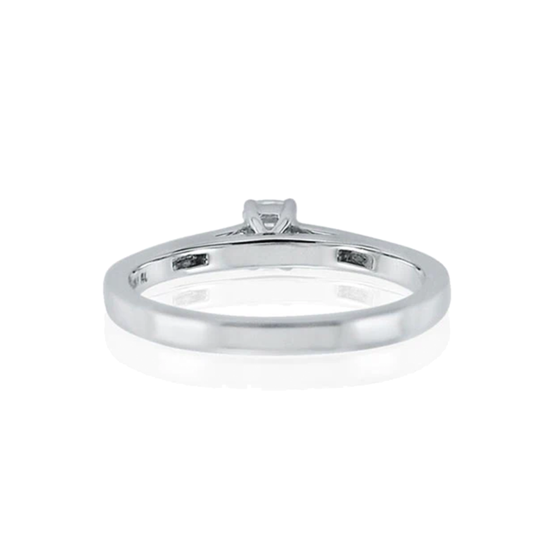 Steffans Emerald Cut Diamond Platinum Solitaire Engagement Ring