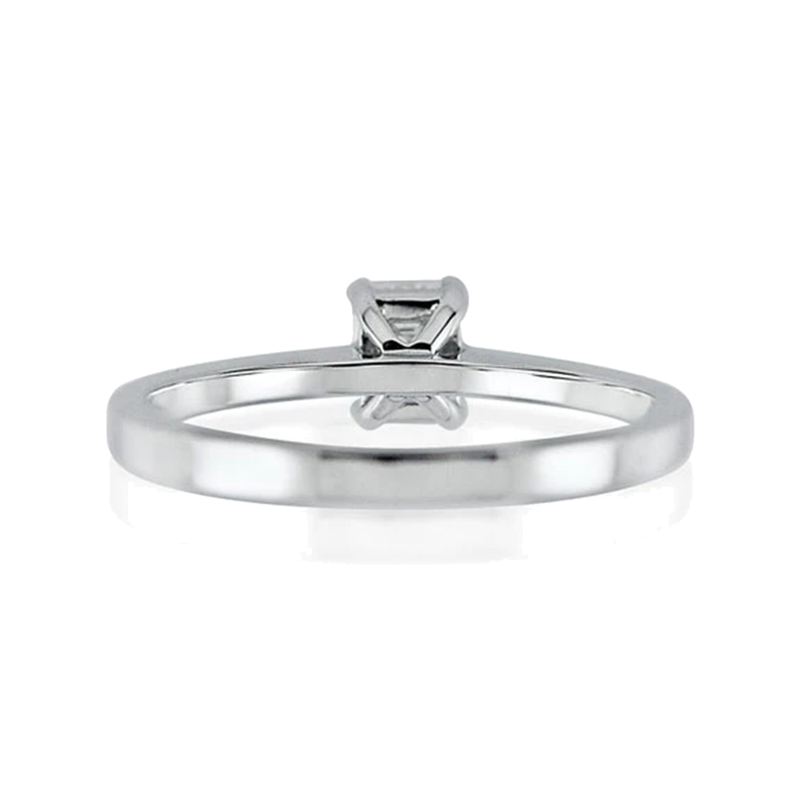 Steffans Emerald Cut Diamond Set Platinum Solitaire Engagement Ring