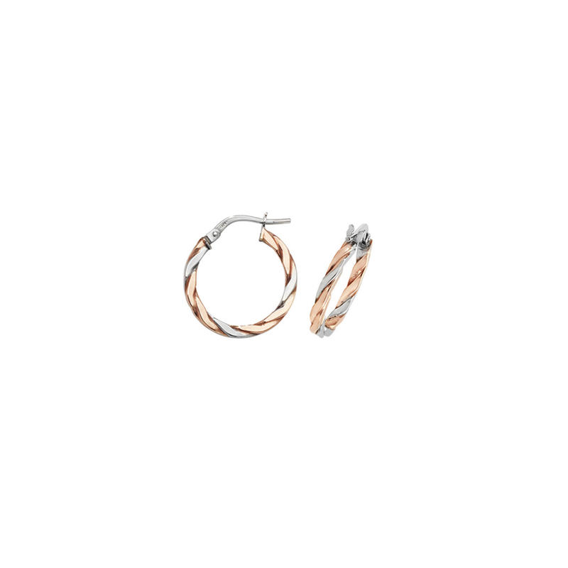 Steffans 9ct Rose & White Gold Laura Hoop Earrings