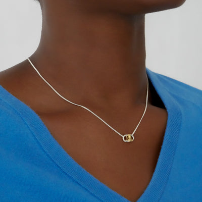 Lauren Ralph Lauren Logo Link Sterling Silver & Gold Vermeil Pendant Necklace
