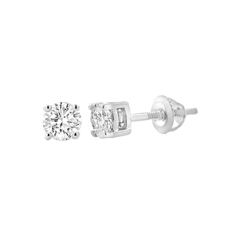 Steffans 9ct White Gold Solitaire Diamond Stud Earrings (0.20ct)