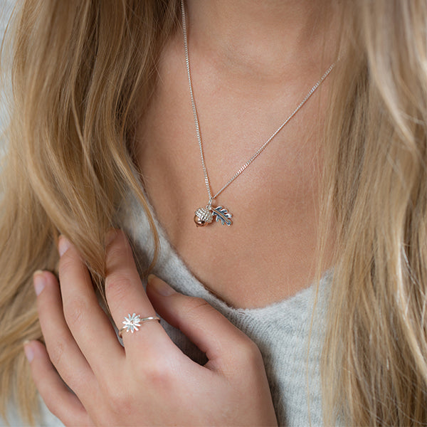 Steff Wildwood Silver, Rose Gold Vermeil & Diamond Acorn Charm