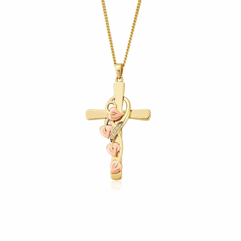 Clogau Tree of Life Diamond Cross Pendant Necklace