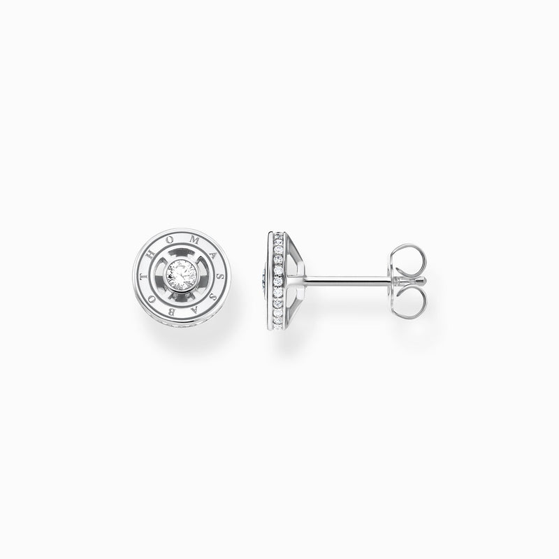 Thomas Sabo Silver Circle Stud Earrings With White Stones