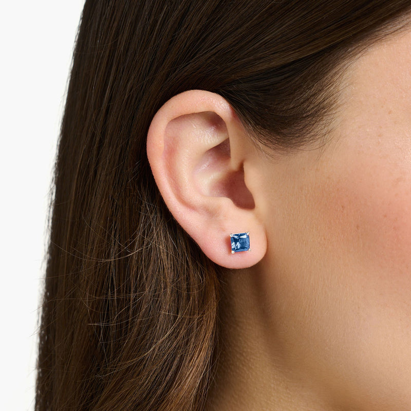 Thomas Sabo Single Ear Studs Blue Stones Silver