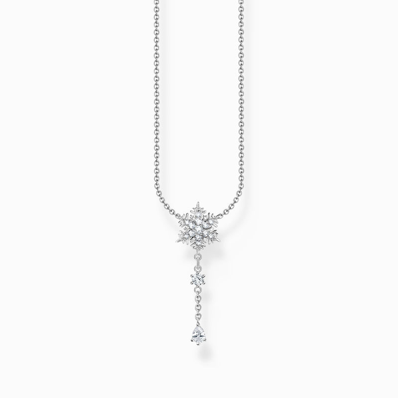 Thomas Sabo Necklace Snowflake With White Stones Silver