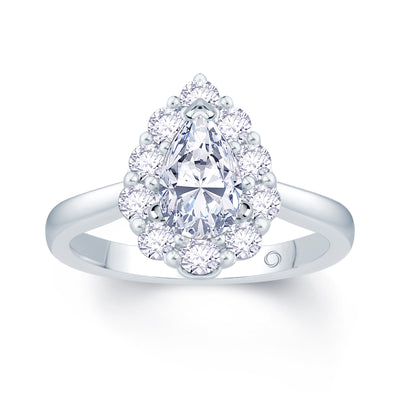 Platinum 95 points total , 50 points Pear Diamond Cluster Ring