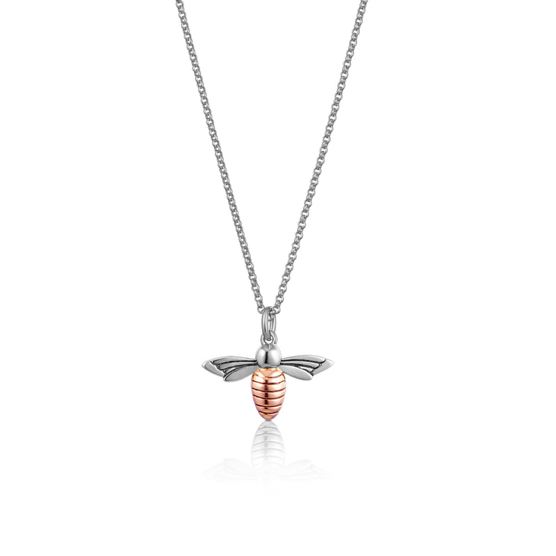 Steff Wildwood Silver & Rose Gold Vermeil Bee Pendant with chain