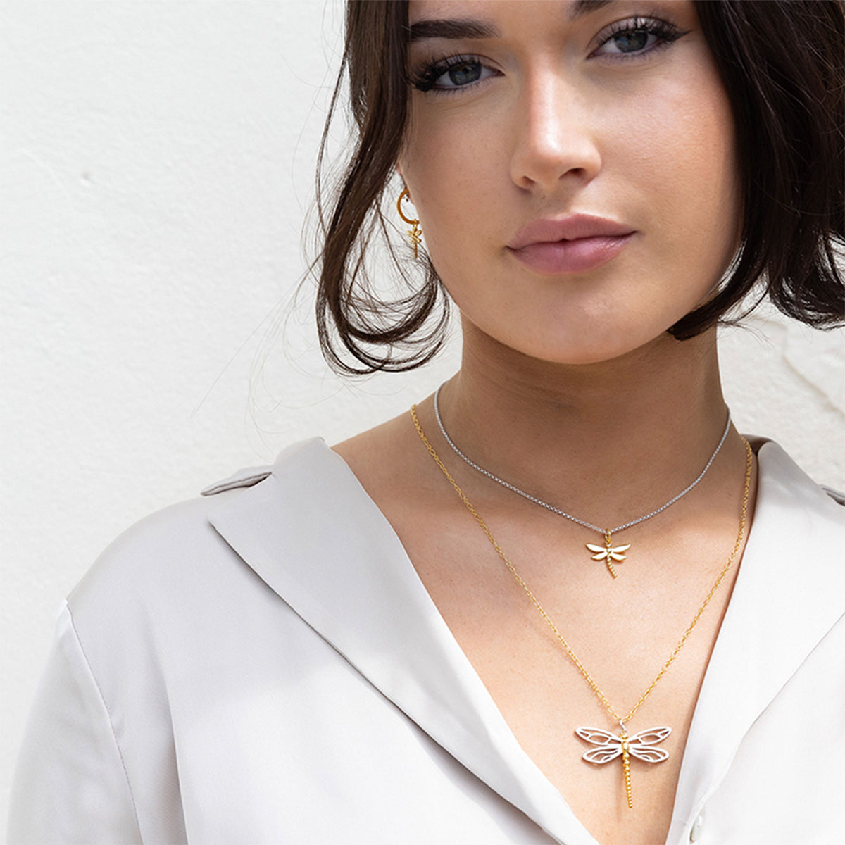 Steff Wildwood Silver & Diamond Dragonfly Pendant with Chain