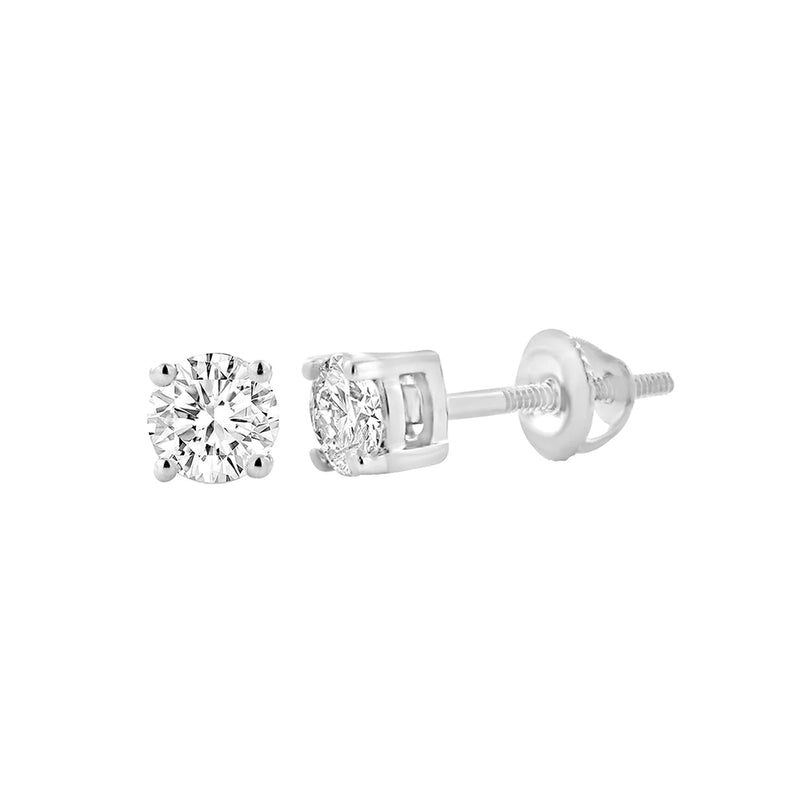 Steffans 18ct White Gold Solitaire Diamond Stud Earrings (0.30ct)