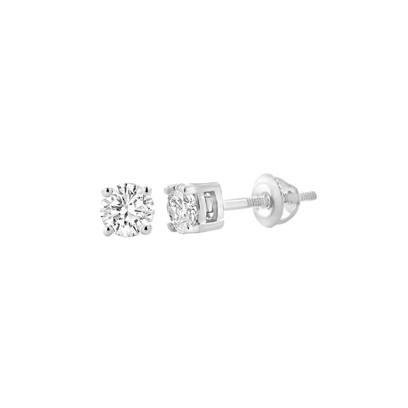 Steffans 9ct White Gold Solitaire Diamond Stud Earrings (0.10ct)