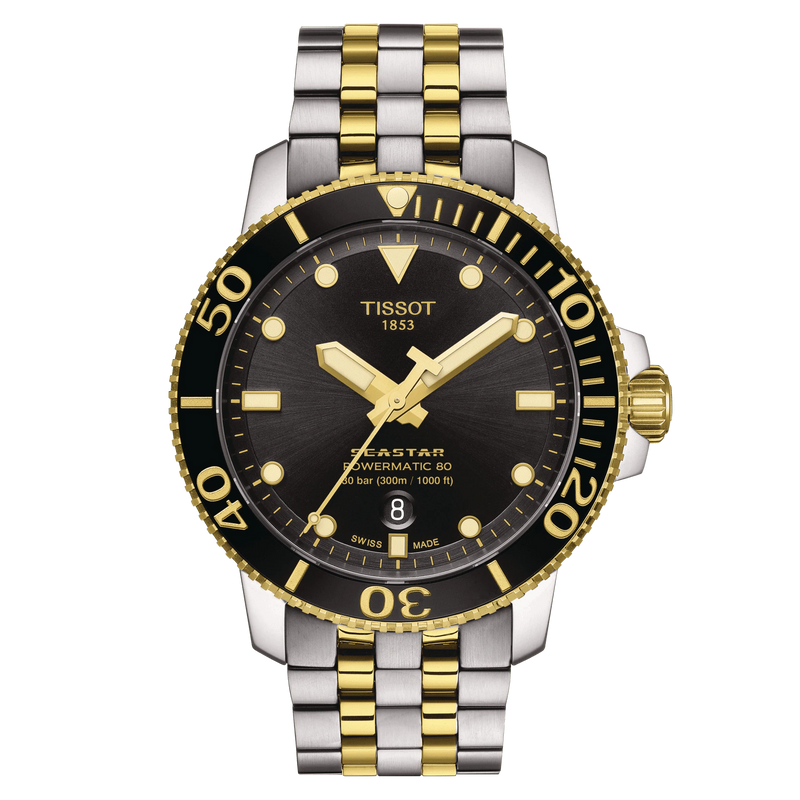 Tissot Seastar 1000 Powermatic 80 Black & Gold Dial Men&