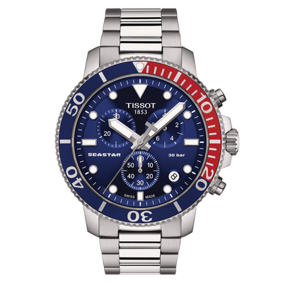Tissot Seastar 1000 Quartz Chronograph 42mm  Blue Dial Stainless Steel Men's Watch