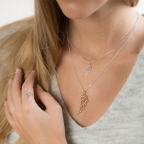 Steff Highgate Sterling Silver Mini Angel Wing Pendant with Chain