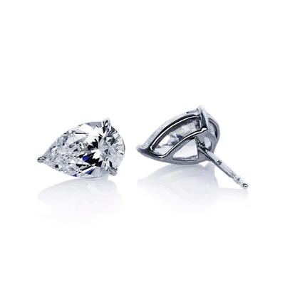 CARAT* London 9K White Gold Cecile Pear Stud Earrings - Steffans Jewellers