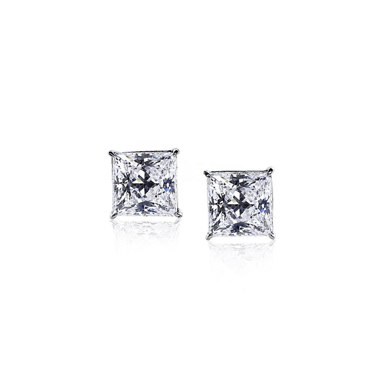 CARAT* London 9K White Gold Chester Princess Stud Earrings - Steffans Jewellers