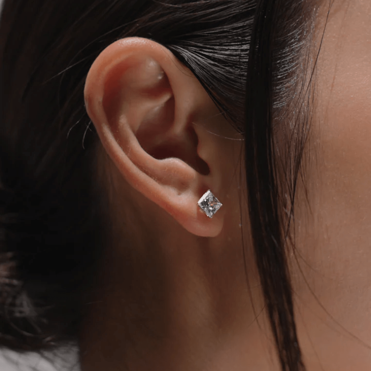 CARAT* London 9K White Gold Chester Princess Stud Earrings - Steffans Jewellers