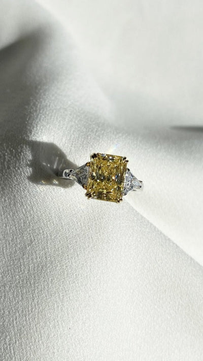 CARAT* London Alma Canary Radiant Ring - Steffans Jewellers