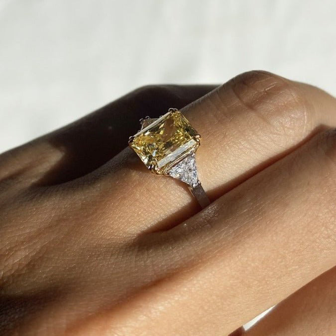 CARAT* London Alma Canary Radiant Ring - Steffans Jewellers