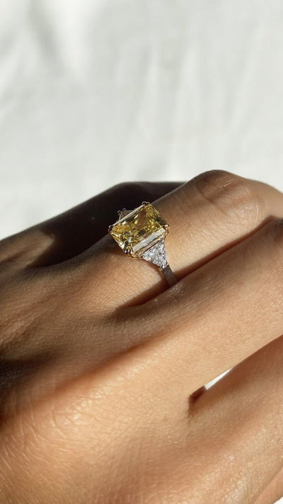 CARAT* London Alma Canary Radiant Ring - Steffans Jewellers