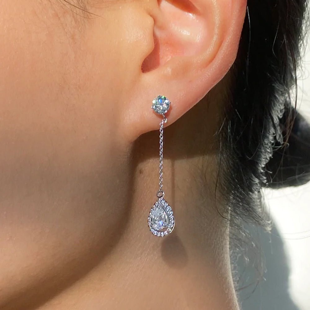 CARAT* London Bee Pear Borderset Drop Earrings - Steffans Jewellers