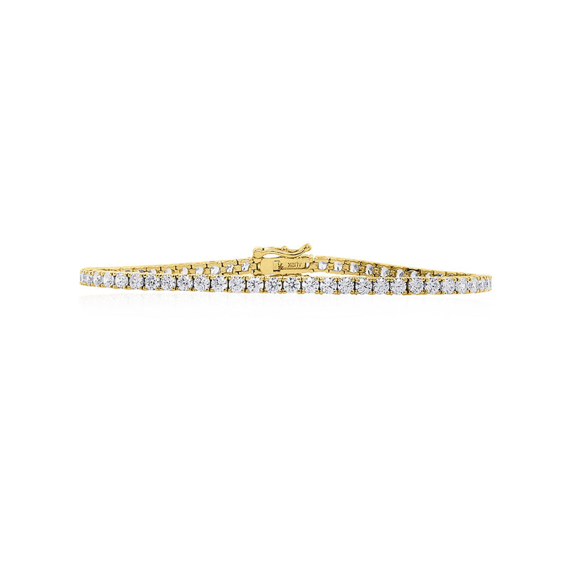 CARAT* London Francine Round Prong Tennis Bracelet Gold Vermeil - Steffans Jewellers