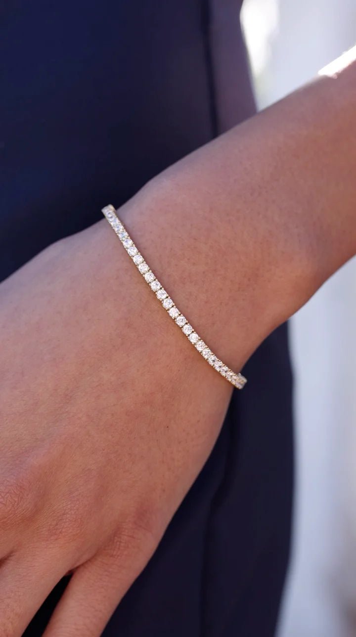 CARAT* London Francine Round Prong Tennis Bracelet Gold Vermiel - Steffans Jewellers