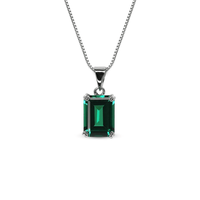 CARAT* London Fulton Emerald Green Double Prong Pendant Necklace - Steffans Jewellers