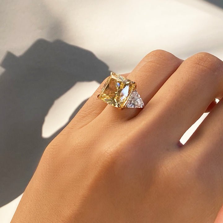 CARAT* London Gemma Canary Yellow Cocktail Ring - Steffans Jewellers