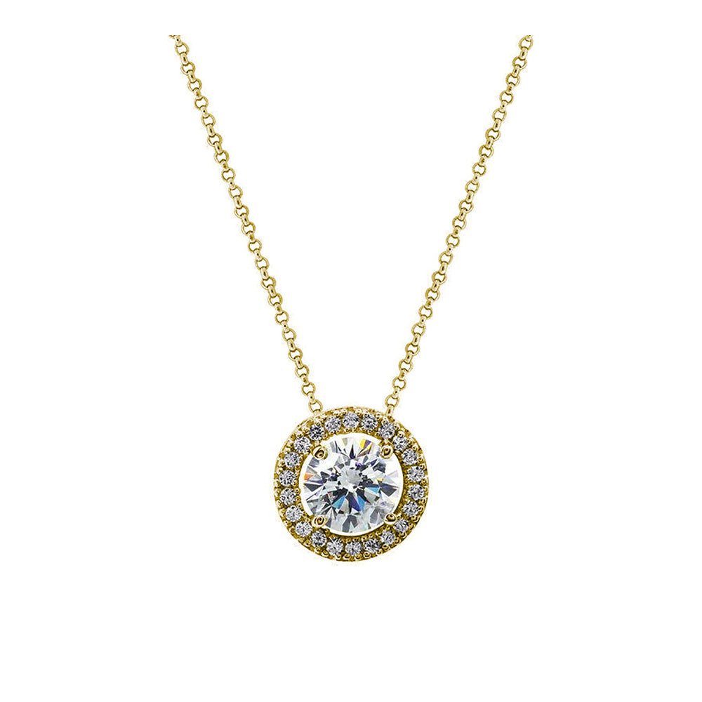 CARAT* London Gwen Round Borderset Necklace Gold Vermeil - Steffans Jewellers