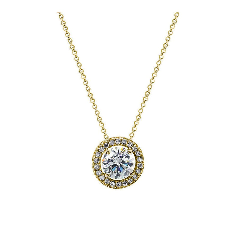 CARAT* London Gwen Round Borderset Necklace Gold Vermeil - Steffans Jewellers