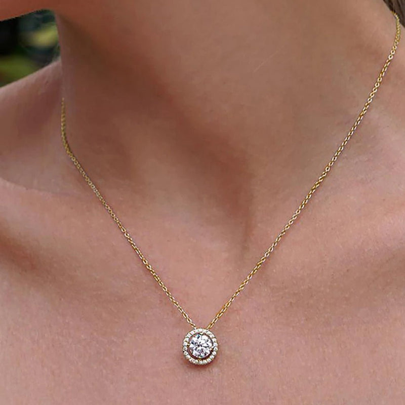 CARAT* London Gwen Round Borderset Necklace Gold Vermeil - Steffans Jewellers