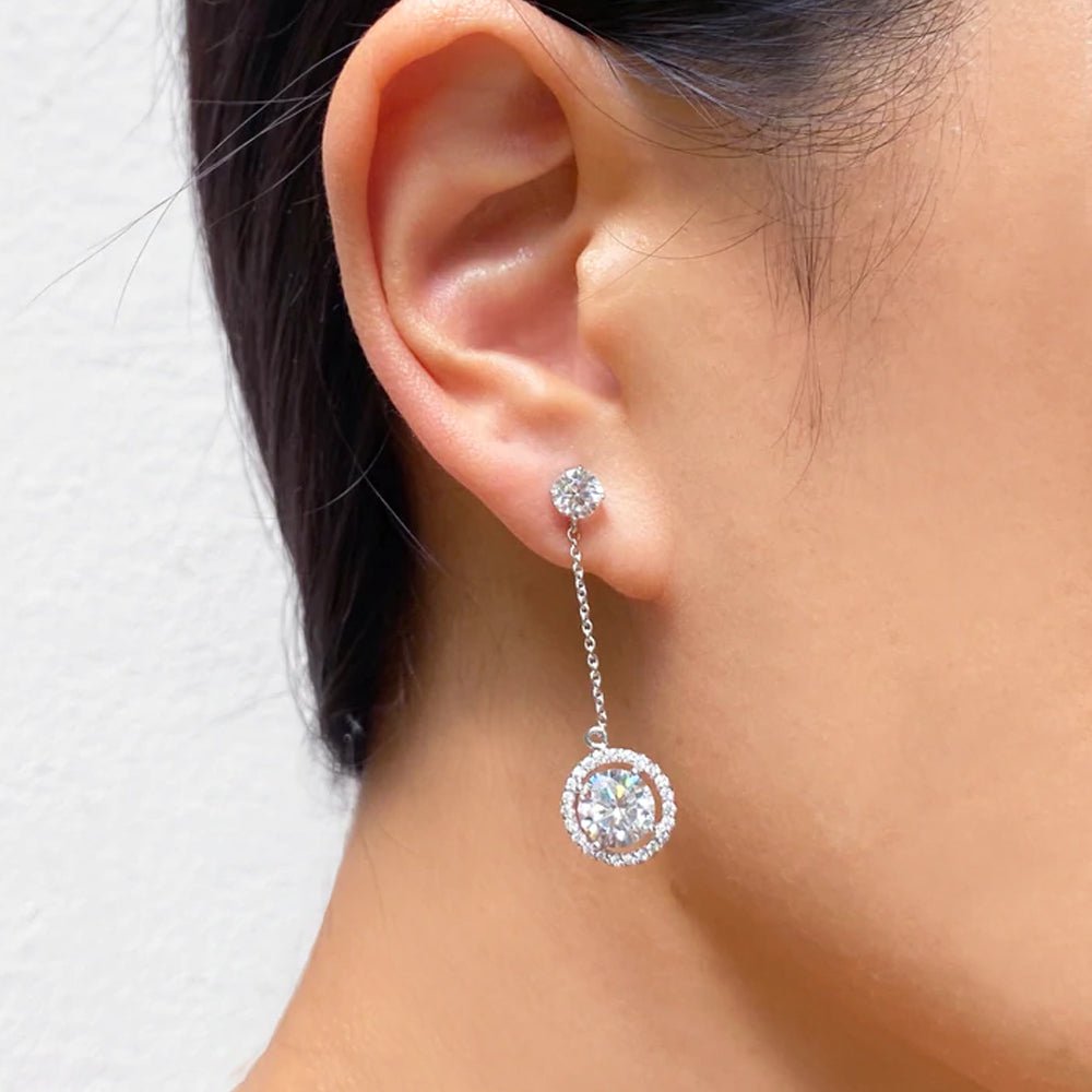 CARAT* London Ida Round Borderset Drop Earrings - Steffans Jewellers