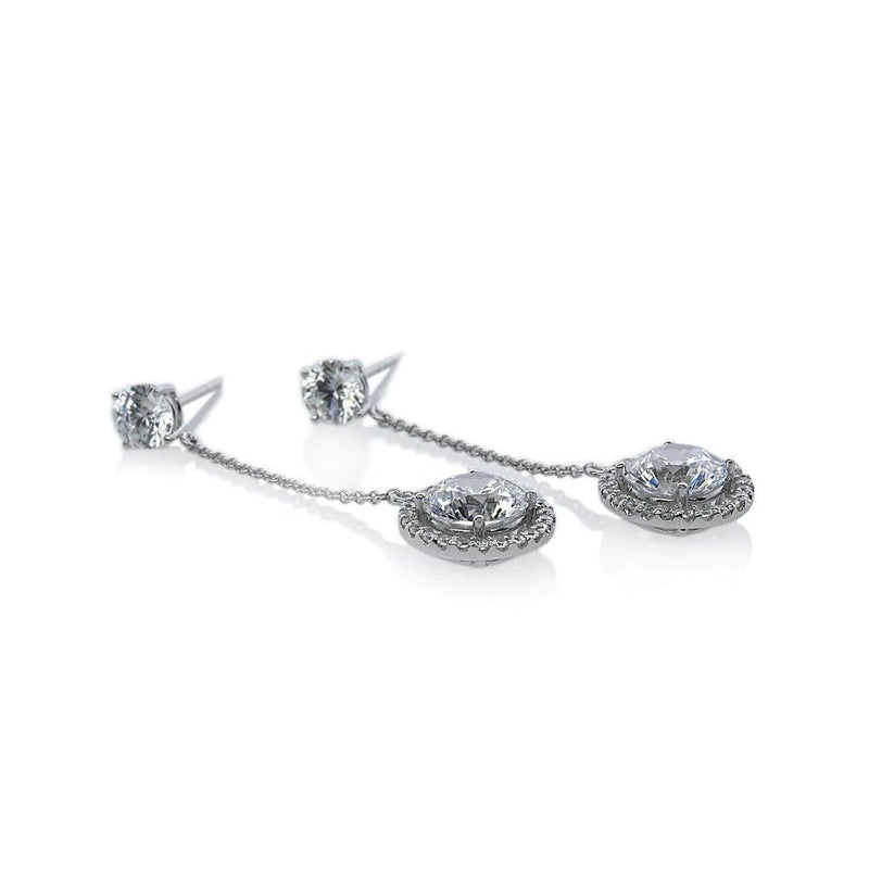 CARAT* London Ida Round Borderset Drop Earrings - Steffans Jewellers