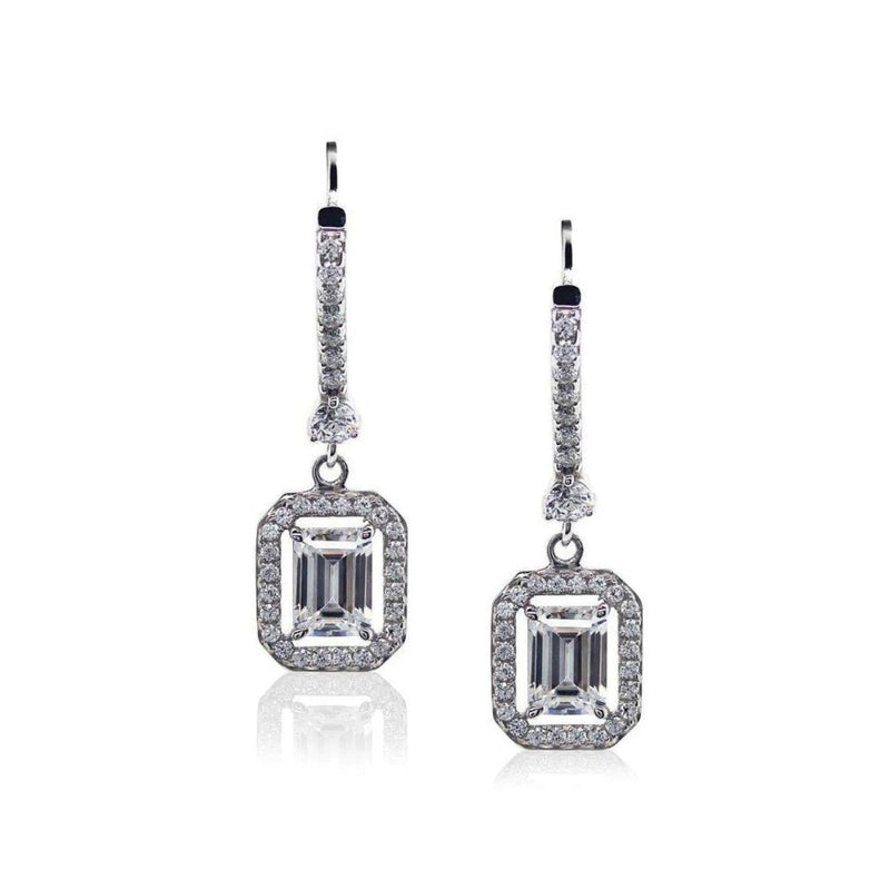 CARAT* London Moxie Emerald Cut Borderset Drop Earrings - Steffans Jewellers