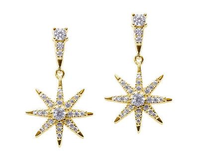 CARAT* London Nysa Yellow Gold Plated Drop Earrings - Steffans Jewellers